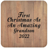 First Christmas As An Amazing Grandson 2022 - Drink Coaster C