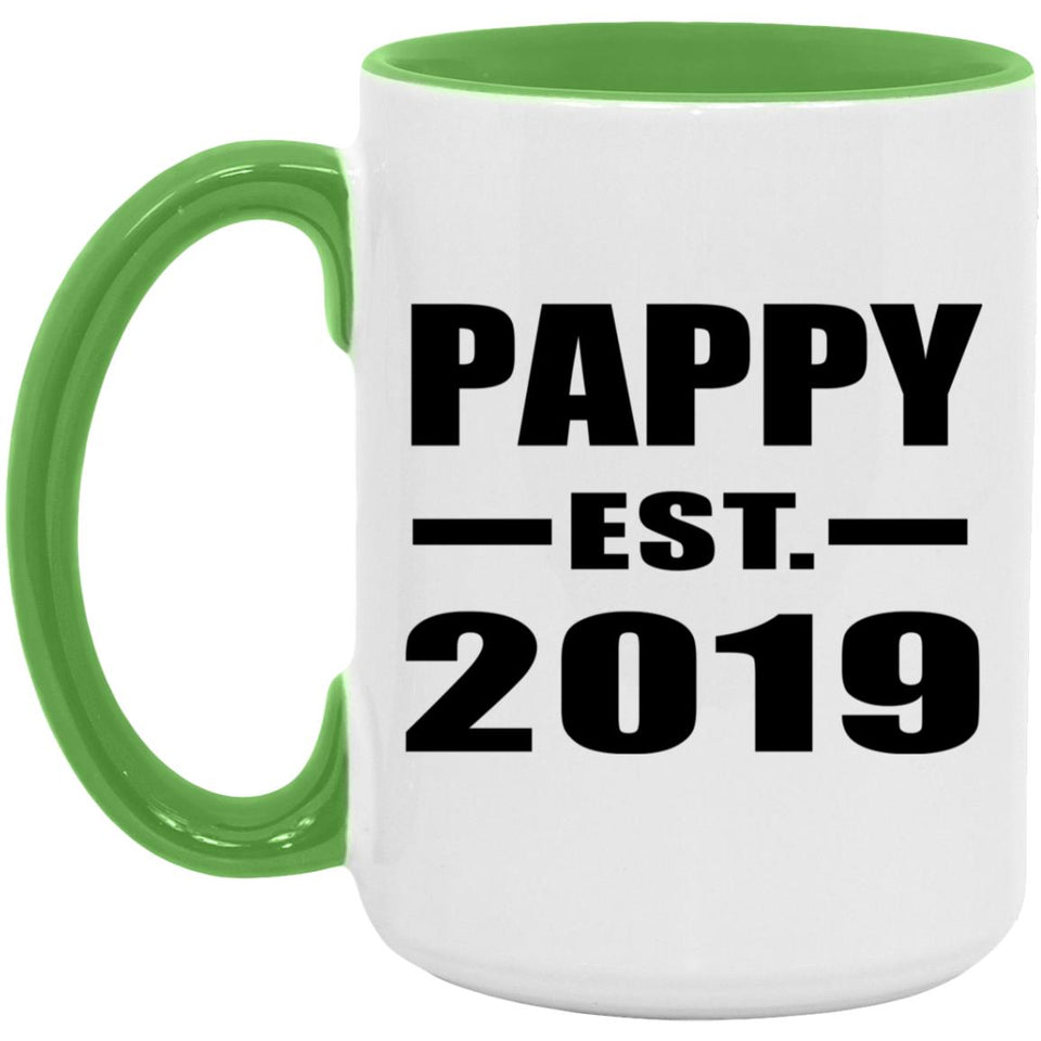 Pappy Established EST. 2019 - 15oz Accent Mug Green