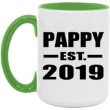 Pappy Established EST. 2019 - 15oz Accent Mug Green