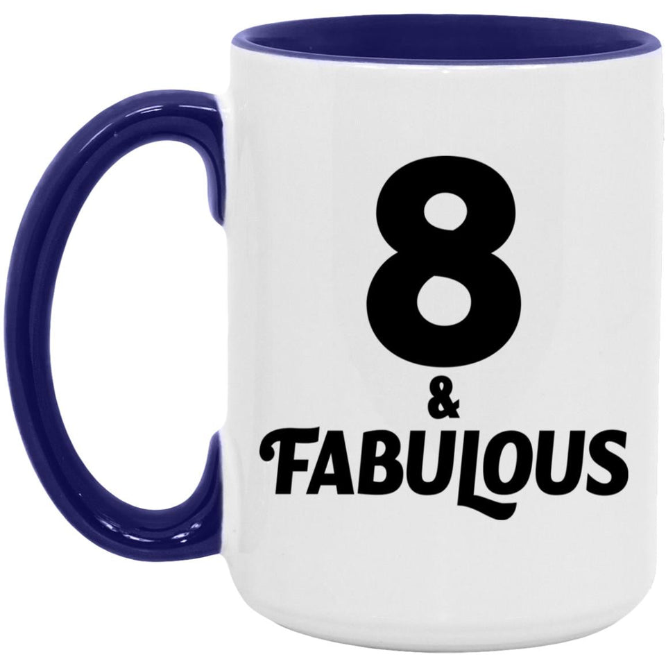 8th Birthday 8 & Fabulous - 15oz Accent Mug Purple