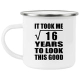 4th Birthday Took Square Root of 16 Years To Look Good - 12oz Camping Mug