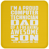 Proud Computer Technician Dad Of Awesome Son - Drink Coaster