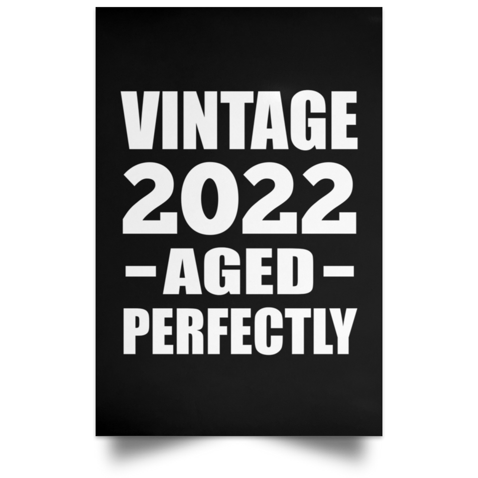 2nd Birthday Vintage 2022 Aged Perfectly - Poster Portrait