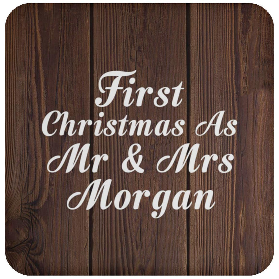 First Christmas As Mr & Mrs Morgan - Drink Coaster D