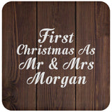 First Christmas As Mr & Mrs Morgan - Drink Coaster D