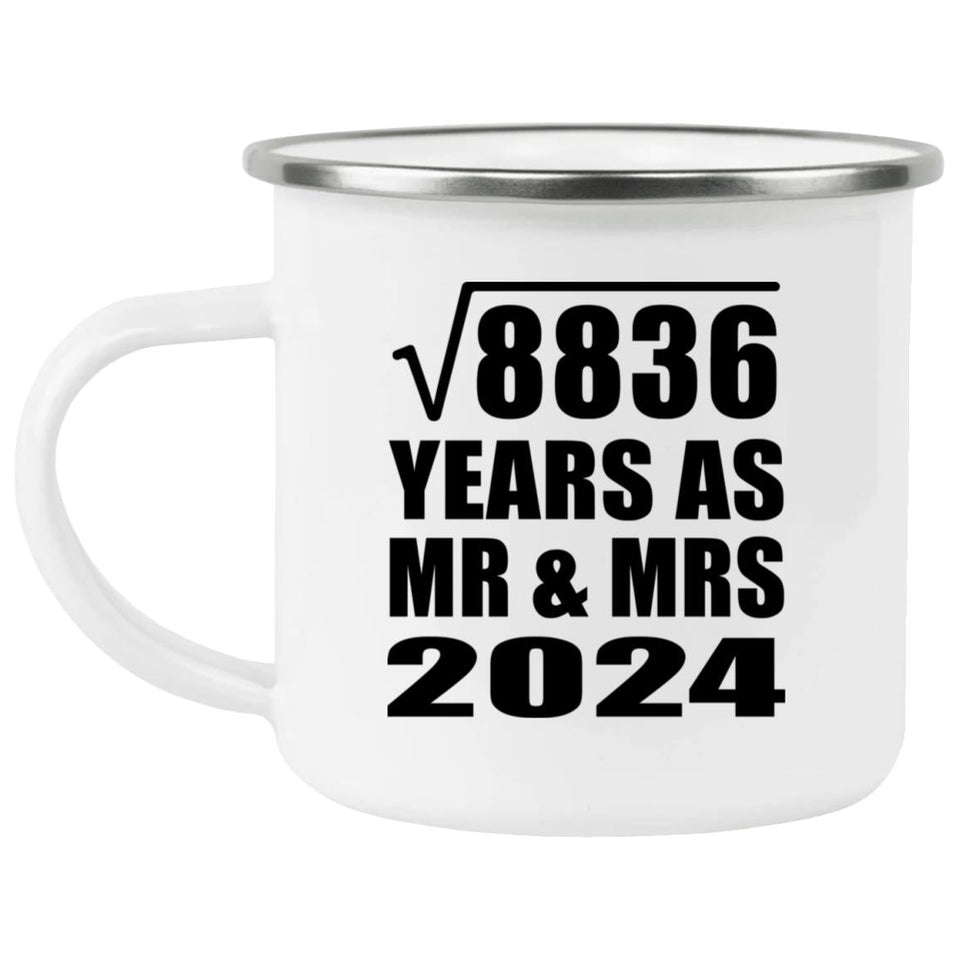 94th Anniversary Square Root of 8836 Years As Mr & Mrs 2024 - 12oz Camping Mug