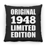 76th Birthday Original 1948 Limited Edition - Throw Pillow Black