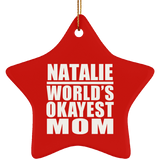 Natalie World's Okayest Mom - Star Ornament