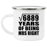 83rd Anniversary Square Root of 6889 Years of Being Mrs Right - 12oz Camping Mug