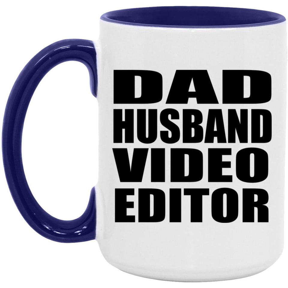 Dad Husband Video Editor - 15oz Accent Mug Purple
