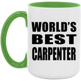 World's Best Carpenter - 15oz Accent Mug Green