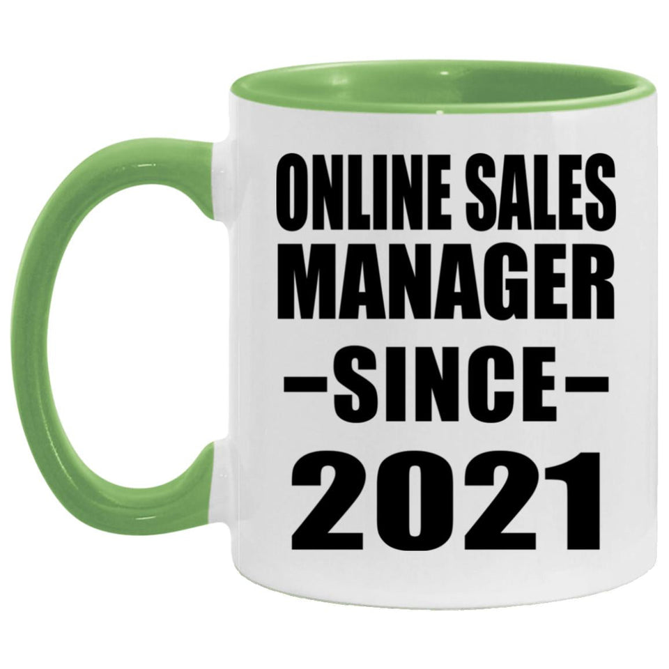 Online Sales Manager Since 2021 - 11oz Accent Mug Green