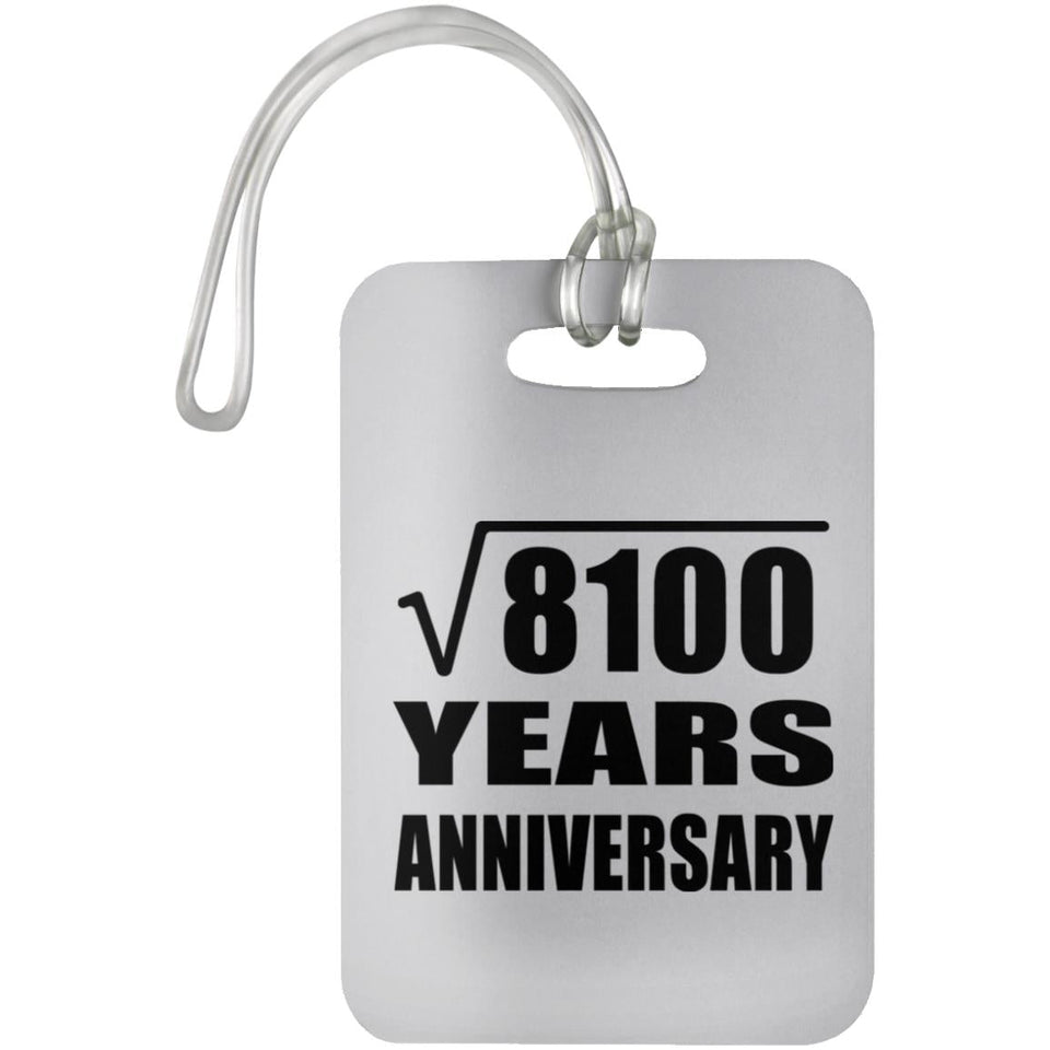 90th Anniversary Square Root of 8100 Years Anniversary - Luggage Bag Tag
