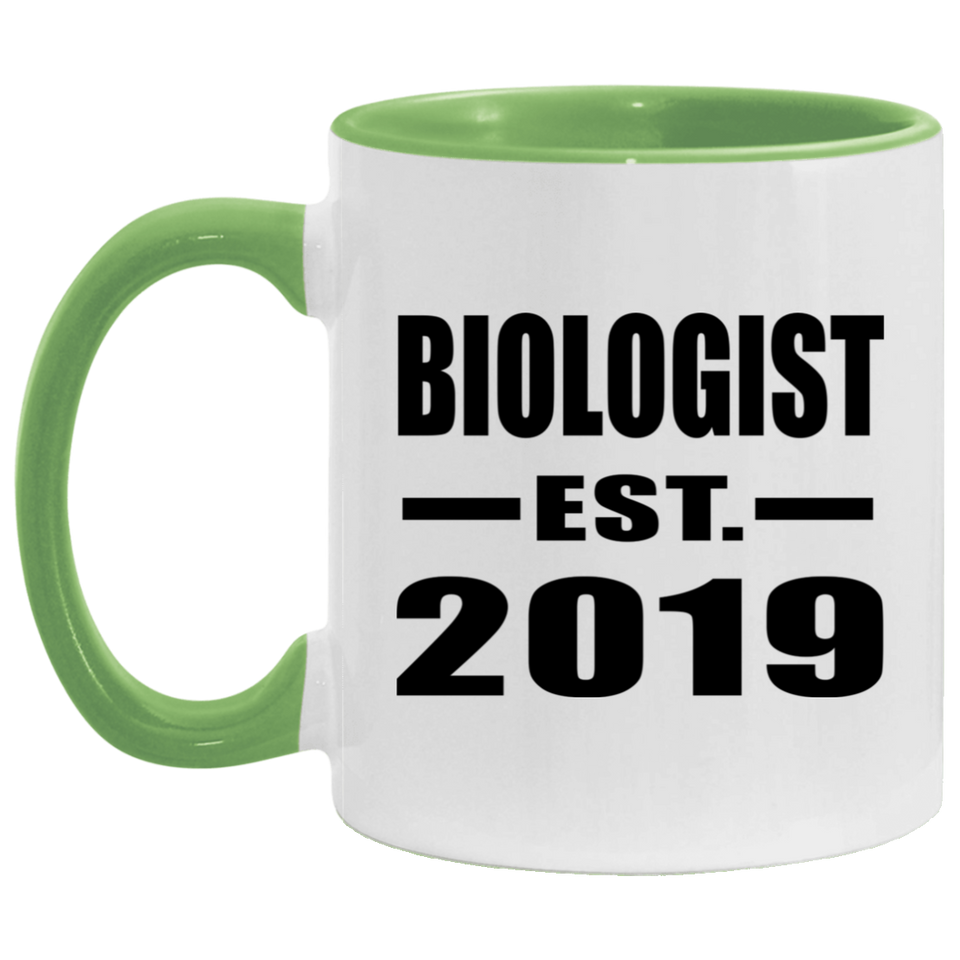 Biologist Established EST. 2019 - 11oz Accent Mug Green