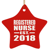 Registered Nurse Established EST. 2018 - Star Ornament