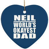 Neil World's Okayest Dad - Heart Ornament