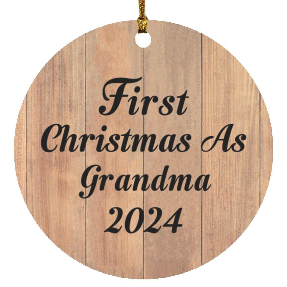 First Christmas As Grandma 2024 - Circle Ornament C