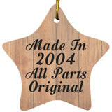 20th Birthday Made In 2004 All Parts Original - Star Ornament C
