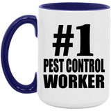 Number One #1 Pest Control Worker - 15oz Accent Mug Purple