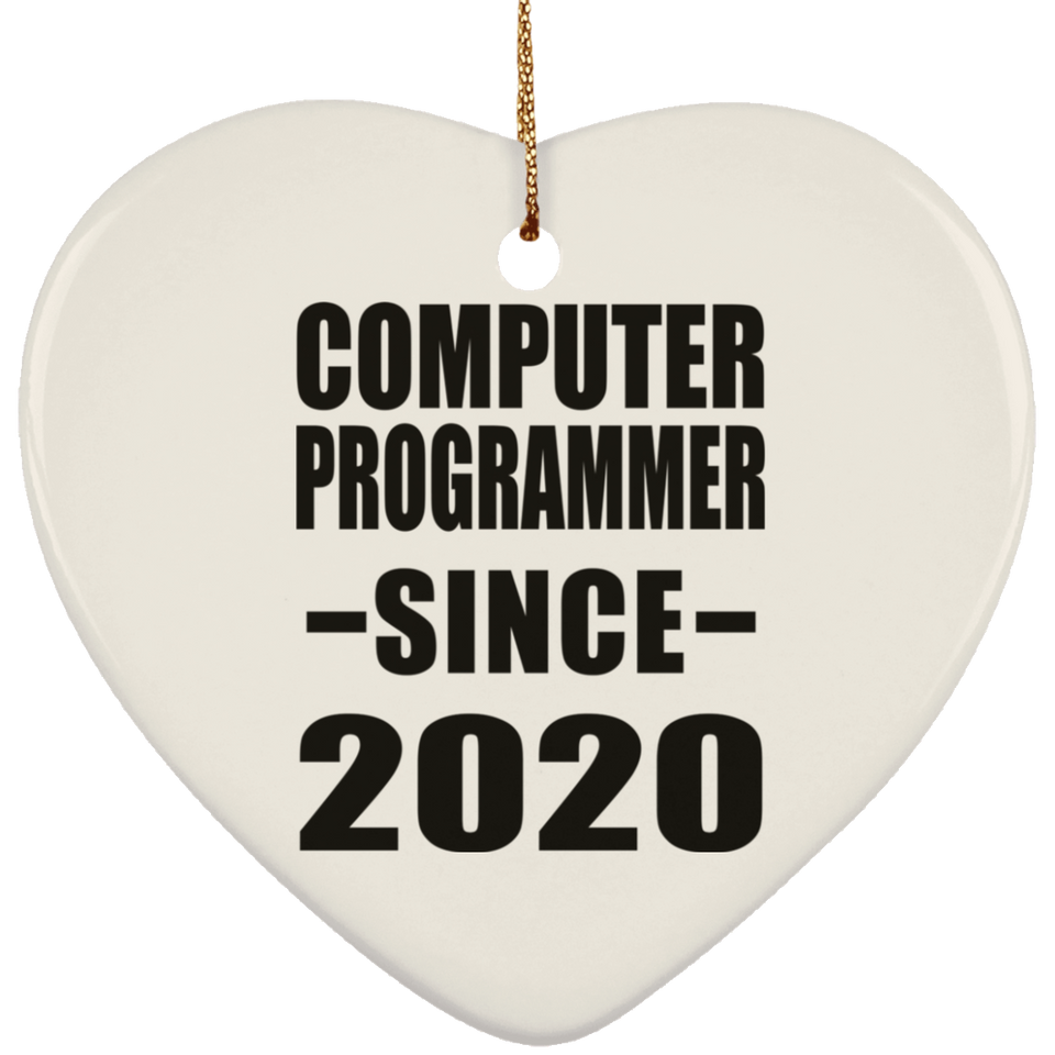 Computer Programmer Since 2020 - Heart Ornament