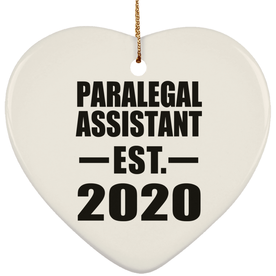 Paralegal Assistant Established EST. 2020 - Heart Ornament