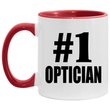 Number One #1 Optician - 11oz Accent Mug Red