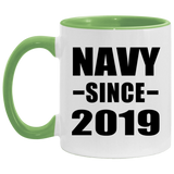 Navy Since 2019 - 11oz Accent Mug Green