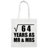 8th Anniversary Square Root of 64 Years As Mr & Mrs - Tote Bag White