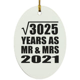 55th Anniversary Square Root of 3025 Years As Mr & Mrs 2021 - Oval Ornament