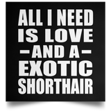 All I Need Is Love And A Exotic Shorthair - Poster Square