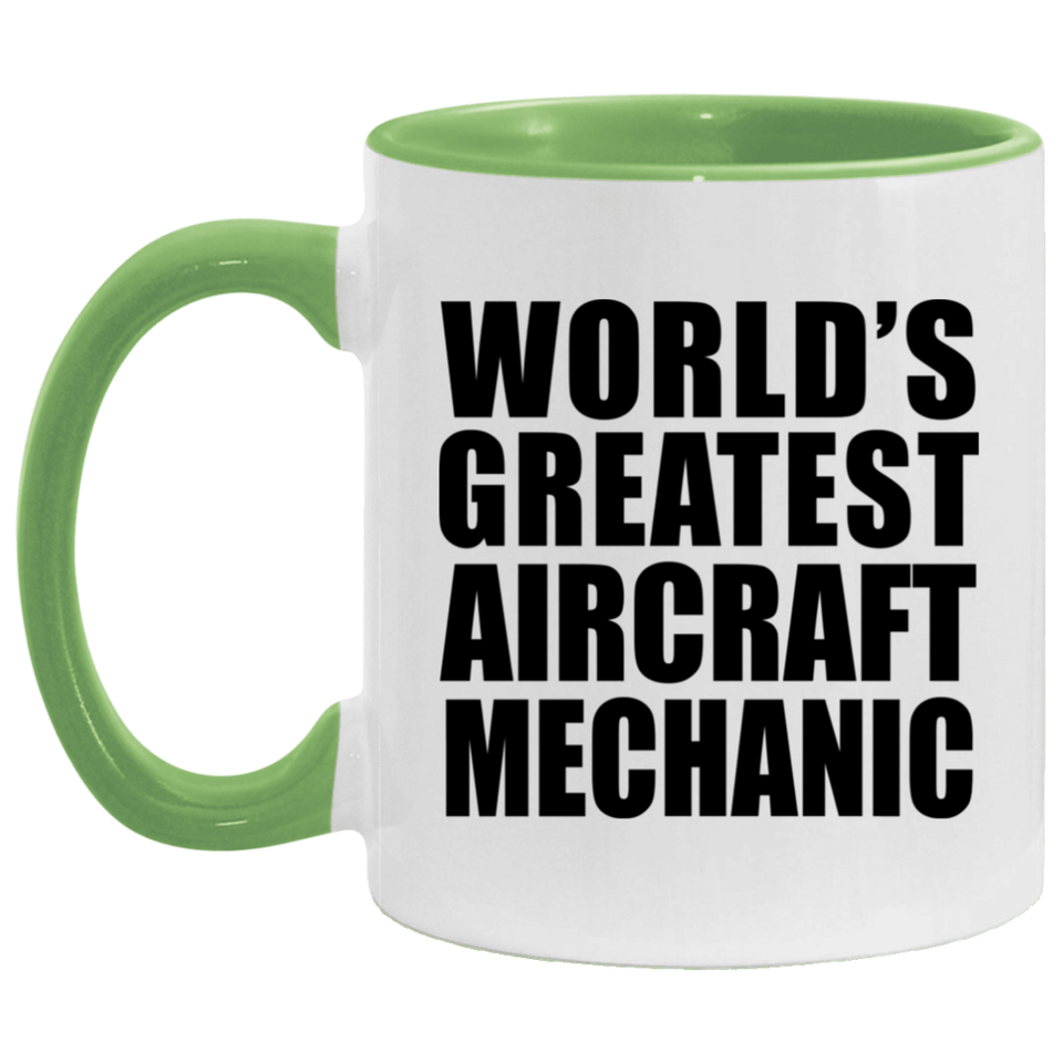 World's Greatest Aircraft Mechanic - 11oz Accent Mug Green