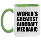 World's Greatest Aircraft Mechanic - 11oz Accent Mug Green