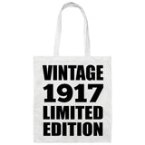 107th Birthday Vintage 1917 Limited Edition - Tote Bag White