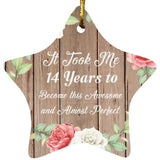 14th Birthday Took 14 Years To Become Awesome & Perfect - Star Ornament B