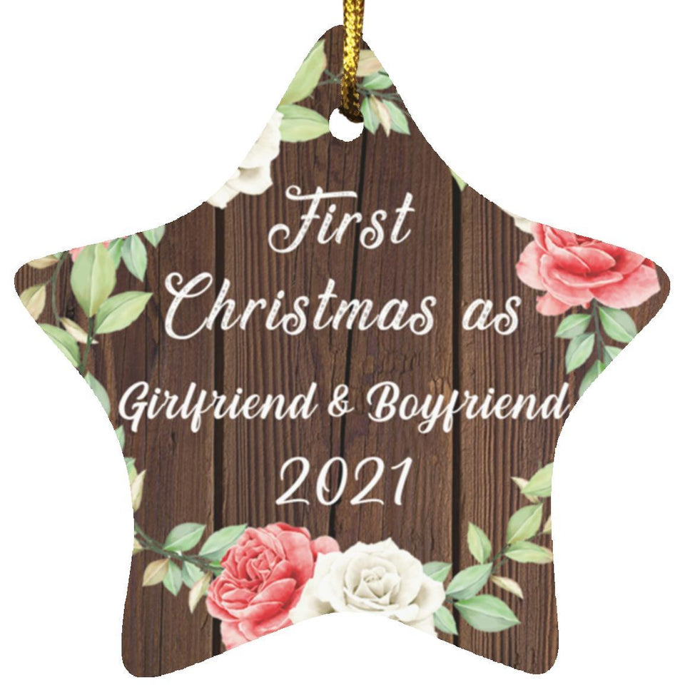 First Christmas As Girlfriend & Boyfriend 2021 - Star Ornament A