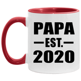 Papa Established EST. 2020 - 11oz Accent Mug Red