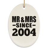 20th Anniversary Mr & Mrs Since 2004 - Oval Ornament