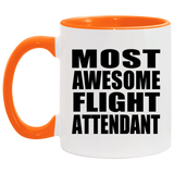 Most Awesome Flight Attendant - 11oz Accent Mug Orange