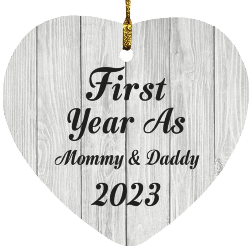 First Year As Mommy & Daddy 2023 - Heart Ornament F
