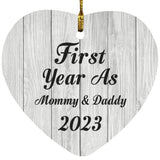 First Year As Mommy & Daddy 2023 - Heart Ornament F