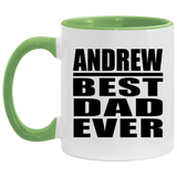 Andrew Best Dad Ever - 11oz Accent Mug Green
