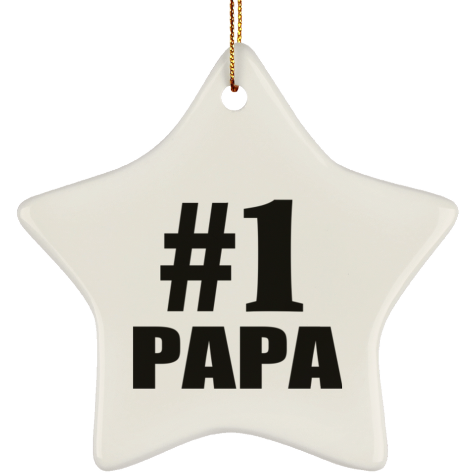 Number One #1 Papa - Star Ornament