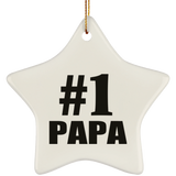 Number One #1 Papa - Star Ornament
