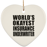 World's Okayest Insurance Underwriter - Heart Ornament
