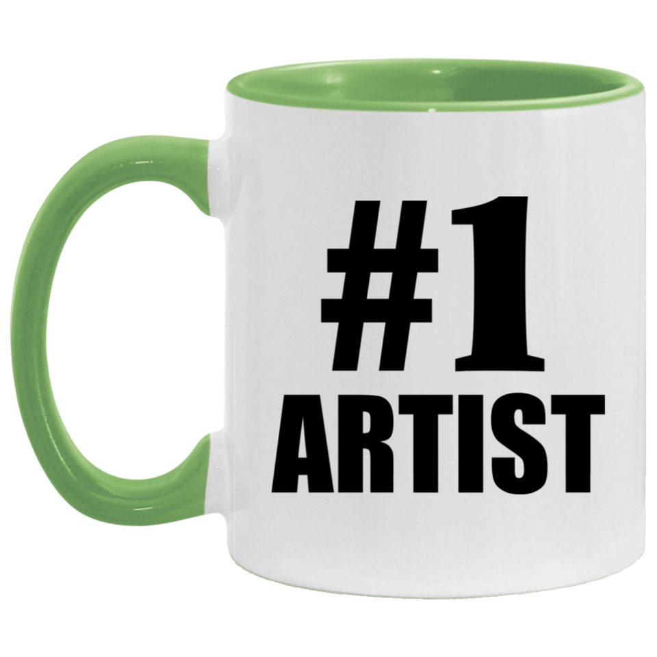 Number One #1 Artist - 11oz Accent Mug Green