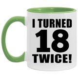 36th Birthday I Turned 18 Twice - 11oz Accent Mug Green