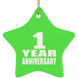 1st Anniversary 1 Year - Star Ornament