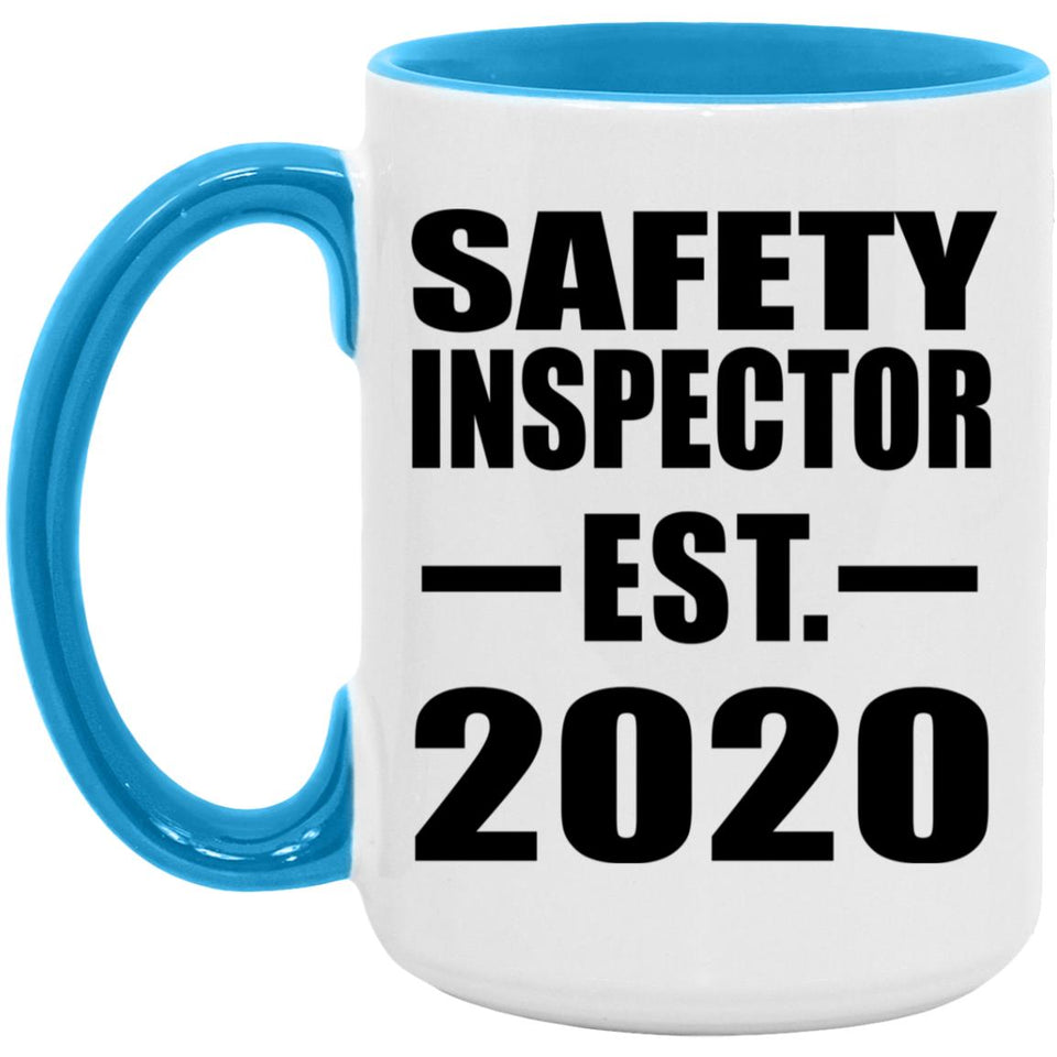 Safety Inspector Established EST. 2020 - 15oz Accent Mug Blue
