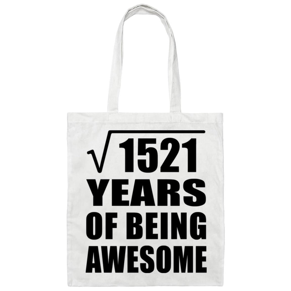 39th Birthday Square Root of 1521 Years of Being Awesome - Tote Bag White