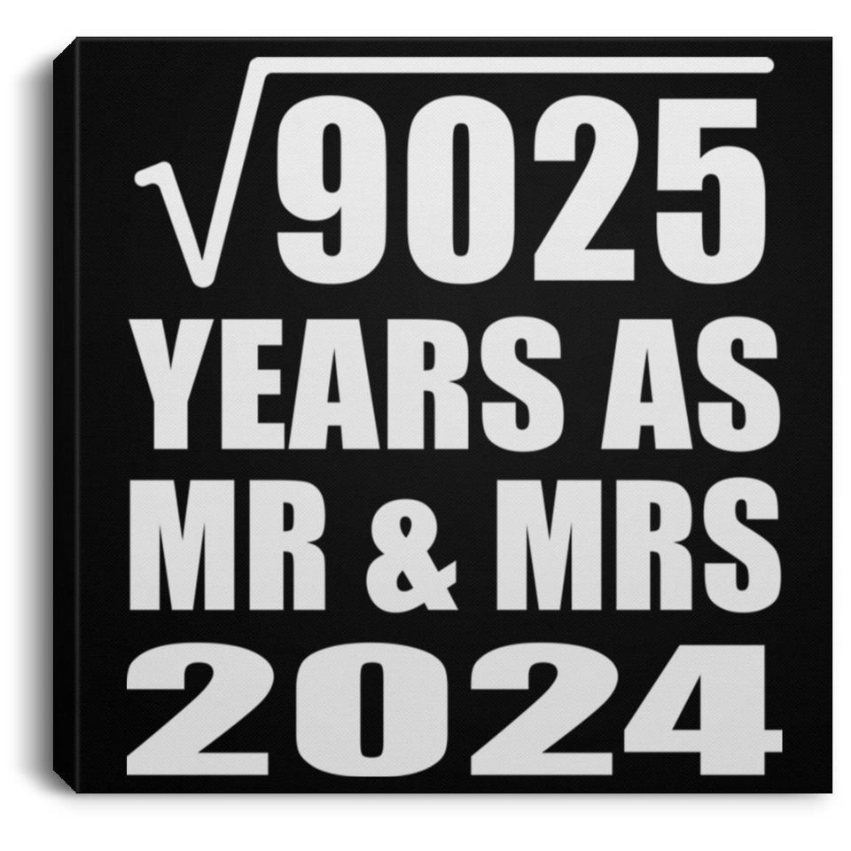 95th Anniversary Square Root of 9025 Years As Mr & Mrs 2024 - Canvas Square